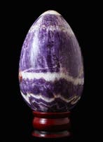 1,66 kg Chevron Amethist Kristallen Ei - 14 cm Rusland Ei -