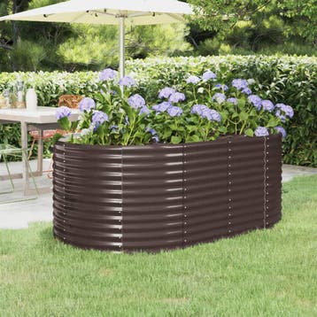 vidaXL Plantenbak 175x100x68 cm gepoedercoat staal bruin, 100 cm of meer, Verzenden, Nieuw, Metaal