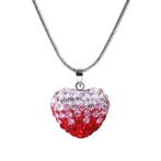 Fako Bijoux - Ketting - Disco Dots - Hart Duo - Rood, Verzenden, Nieuw