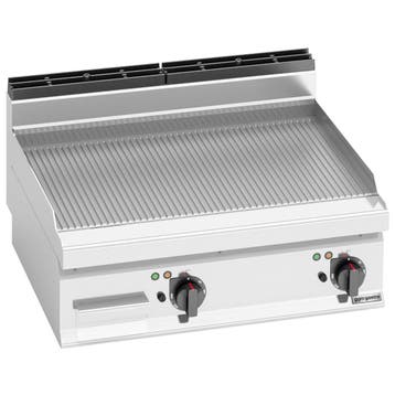 GGM Gastro | Elektrische bakplaat - 9,6kW - Geribbeld - |, Huis en Inrichting, Verzenden, Nieuw, Kop(pen) en/of Schotel(s)