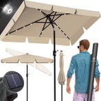 Stokparasol - Parasol - 125x205 cm - Tuinparasol - LED - Bei, Verzenden, Zo goed als nieuw