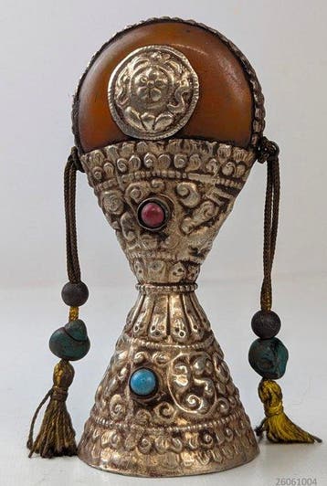 Tibet Tibetaans zilver Groot , rijk versierd Zegelstempel -