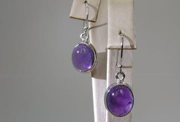 amethist Oorbellen - Hoogte: 28 mm - Breedte: 10.9 mm- 5.09