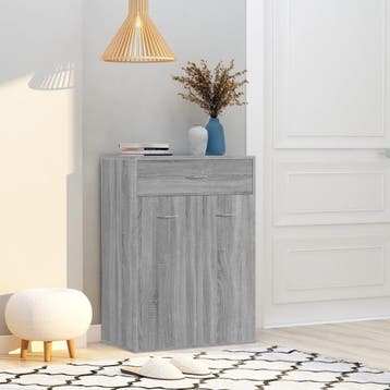 vidaXL Schoenenkast 60x35x84 cm bewerkt hout grijs sonoma, Verzenden, Nieuw