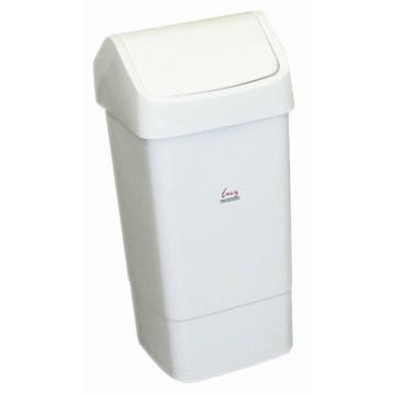Kunststof Afvalbak met Schommeldeksel | 50 Liter | Wit, Verzenden, Nieuw in verpakking