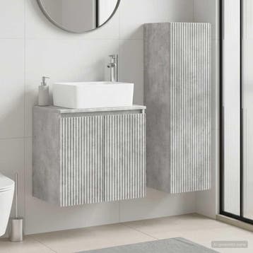 vidaXL Badkamermeubelset 2 st Betongrijs 33 x 34,5 x 100 cm, Verzenden, Nieuw