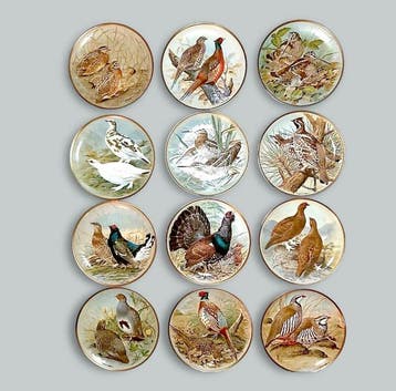 Limoges, Franklin Mint Porzellan - Basil Ede - Bord (12) -, Antiek en Kunst