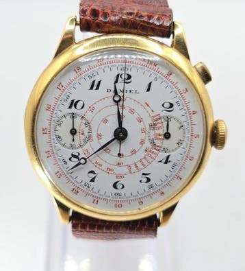Daniel - 18K Chronograph Armabnduhr - Eindrücker /, Nieuw