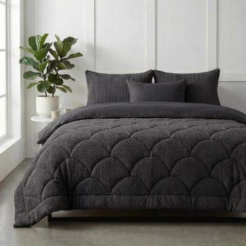 Lazy all-in-one dekbed Teddy fur - antraciet - 200 x 200 cm, Verzenden, Nieuw, Grijs
