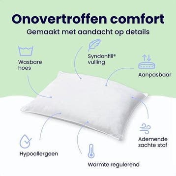 2dekans | Soulsnooze Luxe Hoofdkussen - Set van 2 stuks -, Ophalen of Verzenden, Zo goed als nieuw, Wit