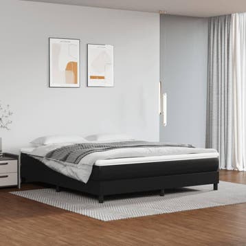 vidaXL Boxspring bed kunstleer zwart 160x200 cm, Huis en Inrichting, Slaapkamer | Bedden, Overige materialen, Verzenden, Zwart