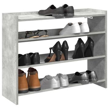 vidaXL Schoenenrek 80x25x62 cm bewerkt hout betongrijs, Verzenden, Nieuw