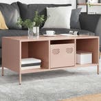 vidaXL Salontafel 101,5x50x43,5 cm koudgewalst staal roze, 100 tot 150 cm, Verzenden, Nieuw, 50 tot 100 cm