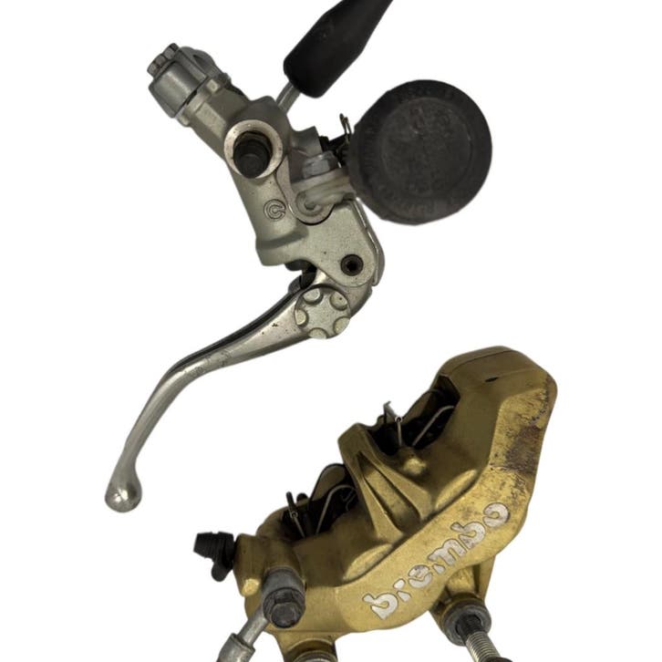 Gebruikt: Brembo 4-zuiger Supermoto Remset Suzuki / Kawasaki, Motoren, Onderdelen | Overige, Ophalen of Verzenden