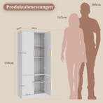 Badkamerkast - Badkamermeubel - Kast met deuren - 60x30x180, Verzenden, Zo goed als nieuw