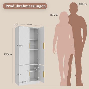 Badkamerkast - Badkamermeubel - Kast met deuren - 60x30x180, Verzenden, Zo goed als nieuw