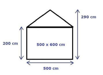Classic Plus Partytent PVC 5x8x2 mtr in Grijs (5x8 meter), Verzenden, Nieuw, 2 meter of meer, Partytent