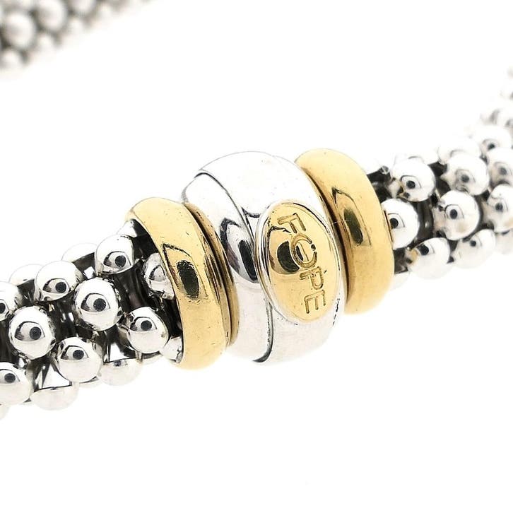 Fope bicolor gouden mesh schakelcollier (Ketting), Sieraden, Tassen en Uiterlijk, Kettingen, Overige kleuren, Gebruikt, Goud, Ophalen of Verzenden