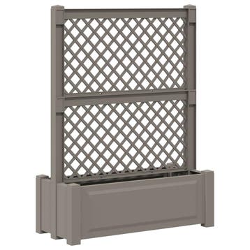 vidaXL Grote planter met trellis Grijs 99,5 x 43 x 133,5 PP, Verzenden, Nieuw