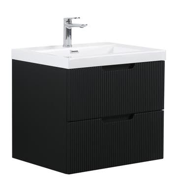 Badkamermeubel Set Thermis 60cm Zwart Badmeubel, Verzenden, Nieuw, Wastafelkast