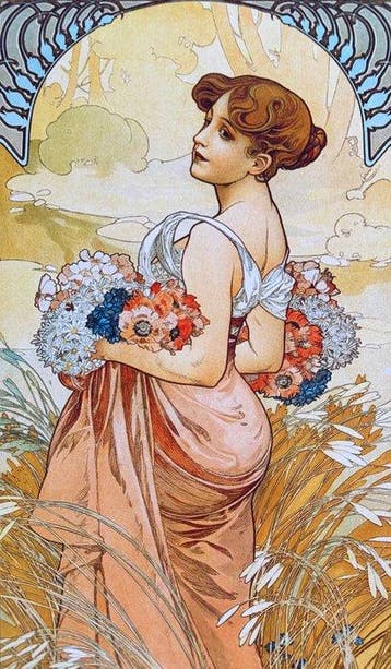 Marie Alphonse Mucha - “Summer II, 1903”. Gesigneerd en