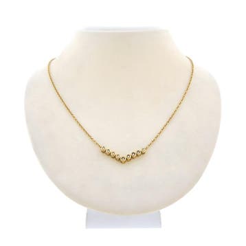 Gouden ketting met vaste hanger en diamanten; 0,135 ct., Gebruikt, Ophalen of Verzenden, Met edelsteen, Goud