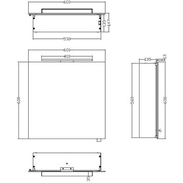 Xellanz Bright Spiegelkast met LED - 60x60x14cm, Huis en Inrichting, Badkamer | Badkamermeubels, Ophalen of Verzenden, Nieuw