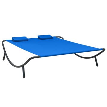 vidaXL Loungebed stof blauw, Tuin en Terras, Verzenden, Nieuw