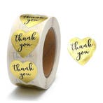 1 rol 500 stickers Wensetiket zegel hart 25mm Thank you G..., Ophalen of Verzenden, Nieuw