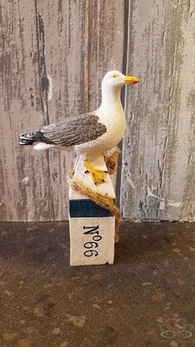Meeuw Maritiem op Meerpaal Nr. 66 Klein 6,5x3,5x13 cm, Ophalen of Verzenden, Nieuw