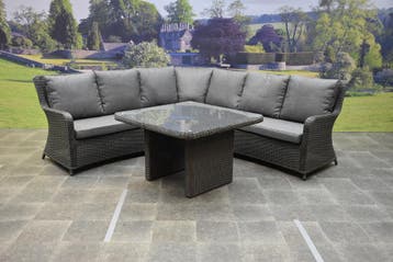 Bilbao premium dining hoekset 4 delig antraciet wicker, Tuin en Terras, Ophalen of Verzenden, Nieuw, Wicker