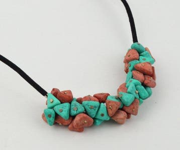Vintage Ocean Jasper en howliet - Halsketting
