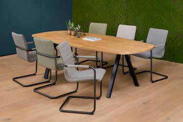 Vergadertafel V-poot Deens Ovaal 240x120cm Leverbaar in 24, Ophalen of Verzenden, Nieuw in verpakking