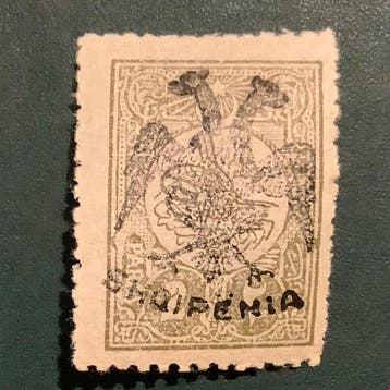 Albanië 1913 - 2 Pa Olijf met opdruk dubbele adelaar - MNH -, Gestempeld
