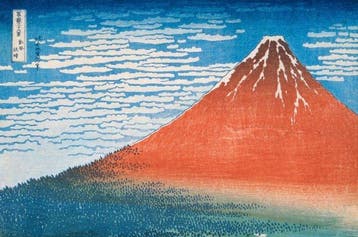 Katsushika Hokusai - “Red Fuji, 1830-1832”.