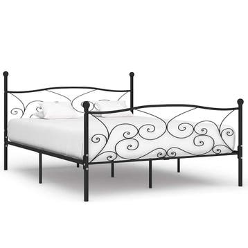 vidaXL Bedframe met lattenbodem metaal zwart 180x200 cm, Huis en Inrichting, Eenpersoons, Verzenden, Zwart, Nieuw