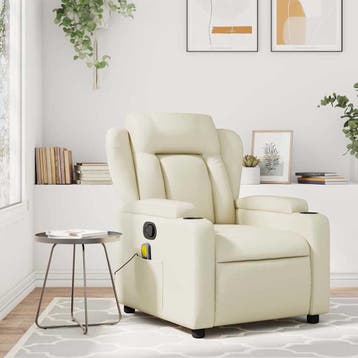 vidaXL Massagestoel van kunstleer in crèmekleur, Verzenden, Nieuw