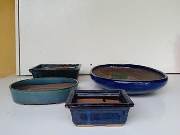 Bloempot (4) - Steengoed, Ceramico - X Bonsai