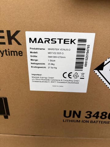 Marstek Venus E 3.0 Thuisbatterij 5.12 kWh incl. P1  A-D-E, Nieuw, Overige typen, 200 wattpiek of meer