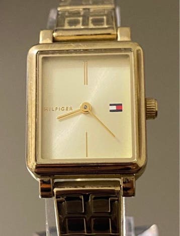 Tommy Hilfiger Dames - Goudkleurig Vierkant Design, Staal, Gebruikt, Staal, Verzenden