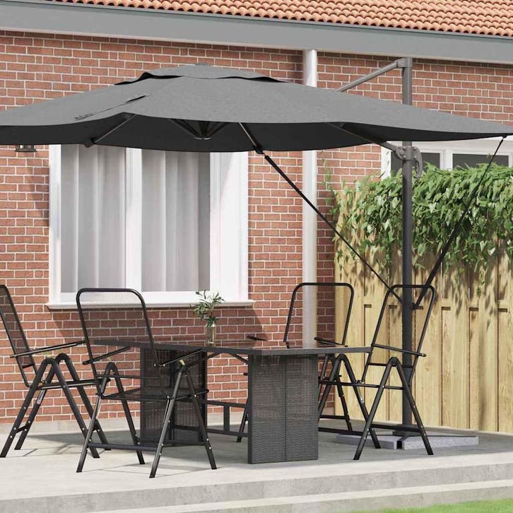vidaXL Roma Parasol Antraciet 286 x 284 x 265 cm, Tuin en Terras, Parasols, Nieuw, 2 tot 3 meter, Verzenden