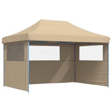 Partytent 410x279cm Beige | Retourdeal 35% Korting, Tuin en Terras, Partytenten, Opvouwbaar, Partytent, Minder dan 4 meter, Nieuw