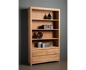Tower Living Boekenkast Corona teakhout 210x120 cm, Ophalen of Verzenden, Nieuw