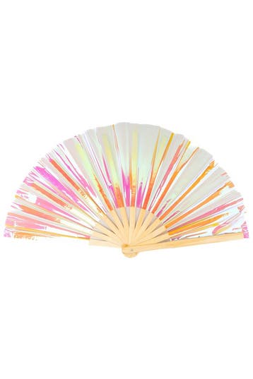 Waaier Groot Holografisch Regenboog Iridescent Fan Grote Han, Ophalen of Verzenden, Nieuw