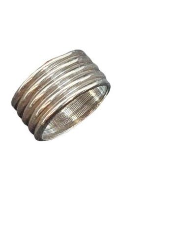 DQ metaal ring met ribbel (dreamz koord) Platinum ca. 12..., Ophalen of Verzenden, Nieuw, Draad