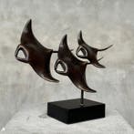 sculptuur, Bronze sculpture of a Manta Ray family - Bronze -