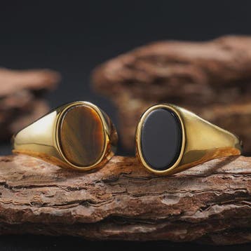 Unisex Vintage Ringen van Roestvrij Staal met Natuursteen (O, Sieraden, Tassen en Uiterlijk, Edelstenen, Verzenden, Nieuw