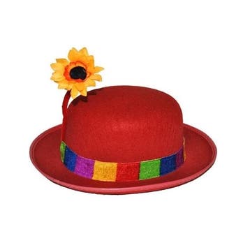 Clowns carnaval verkleed hoedje met bloem voor volwassenen.., Verzenden, Nieuw