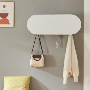 Wandkapstok Vilkön 30x80x16 cm wit en zwart [en.casa], Verzenden, Nieuw