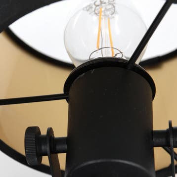 2dekans | 2 Lichts Spot Ornoir 3334ZW Zwart met Goudkleurige, Ophalen of Verzenden, Zo goed als nieuw